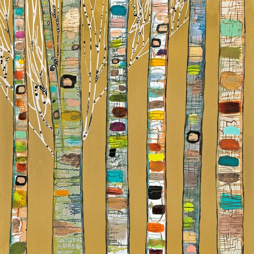 Birch Escape Gold Canvas Art