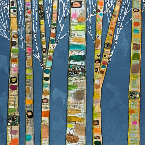 Birch Escape Cobalt Canvas Art