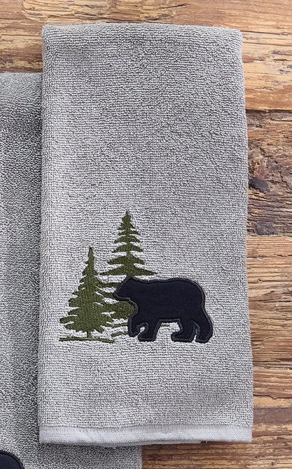 Bear & Pine Tree Hand Towel