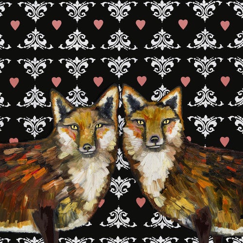 Whimsical Fox Couple Wall Art