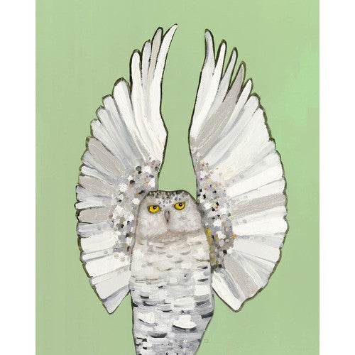 Angelic Owl on Green Canvas Print
