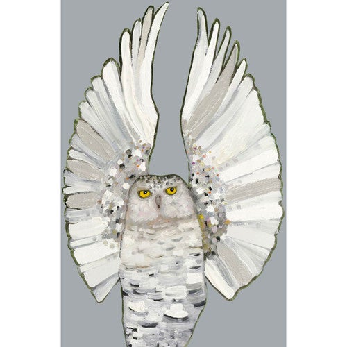 Angelic Owl on Gray Canvas Print