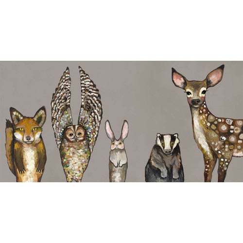 Woodland Pals on Taupe Canvas Print