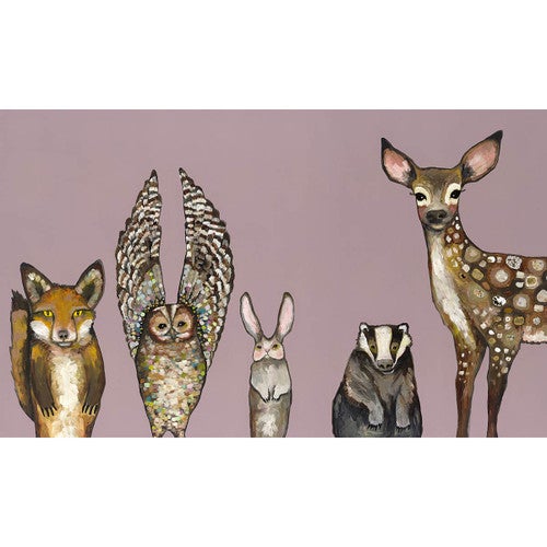 Woodland Pals on Pink Canvas Print