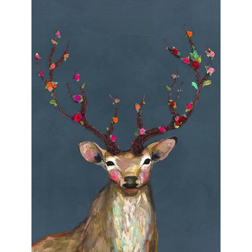 Posy Antler Deer Twilight Canvas Art