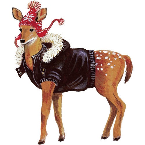 Stylish Winter Deer Canvas Print