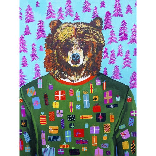 Christmas Sweater Bear Canvas Print