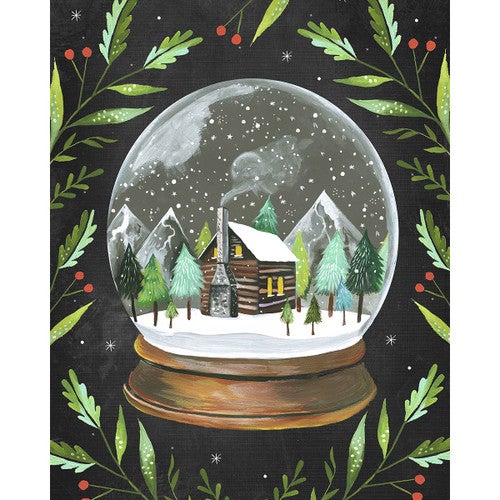 Log Cabin Snow Globe Canvas Print