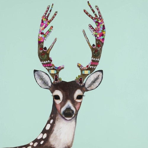 Merry Gingerbread Deer Canvas Print