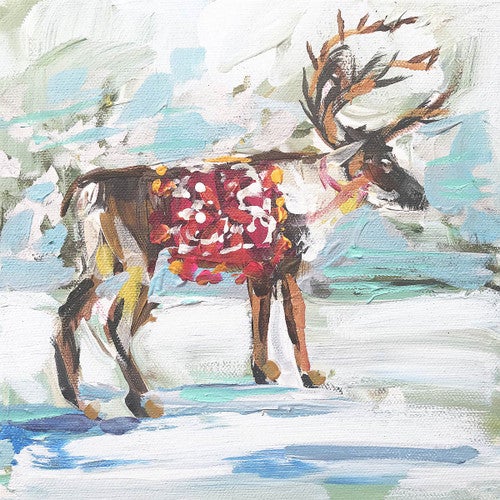 Snowy Reindeer Canvas Print