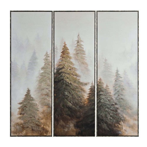 Cool Mist Pines Wall Art - Set of 3