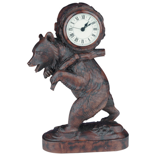 Bear Backpack Clock - Burlwood