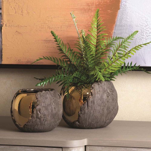 Golden Peak Ceramic Containers - Set of 2