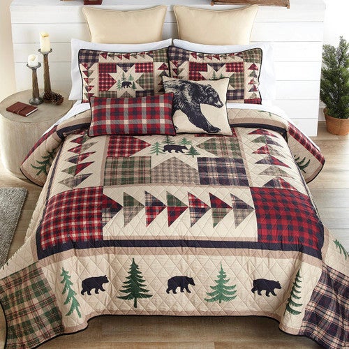 Bear Forest Patchwork Quilt Bedding Collection