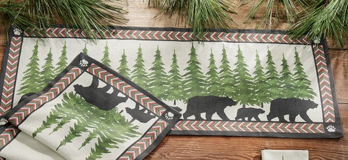 Wilderness Bear Path Table Runner - 36 Inch