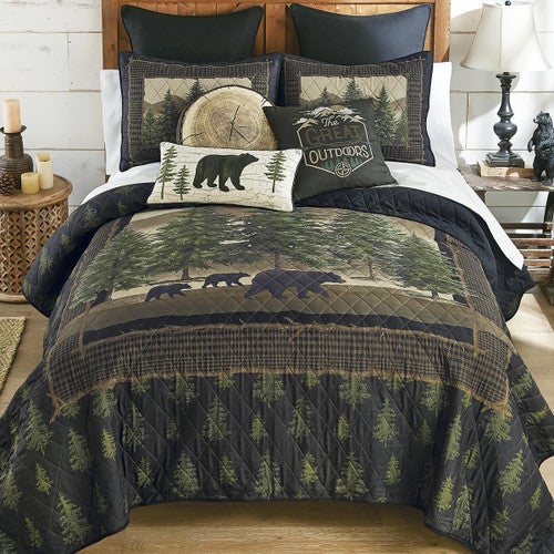 Spruce Bear Quilt Bed Set - Queen