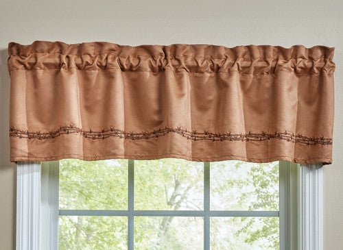 Cowboy Barbed Wire Lined Valance