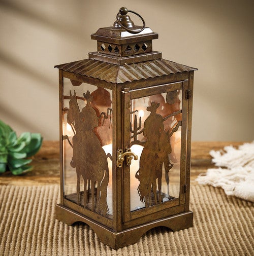 Cowboy Rider Silhouette Lantern