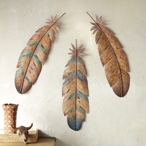 Feather Winds Wall Art - Set of 3