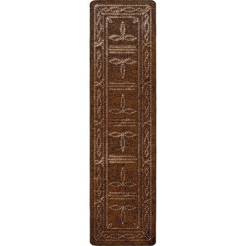 Western Stitched Leather Style Rug - 2 x 8