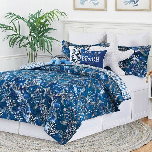Turtle Cove Quilt Bed Set - Full/Queen - OVERSTOCK