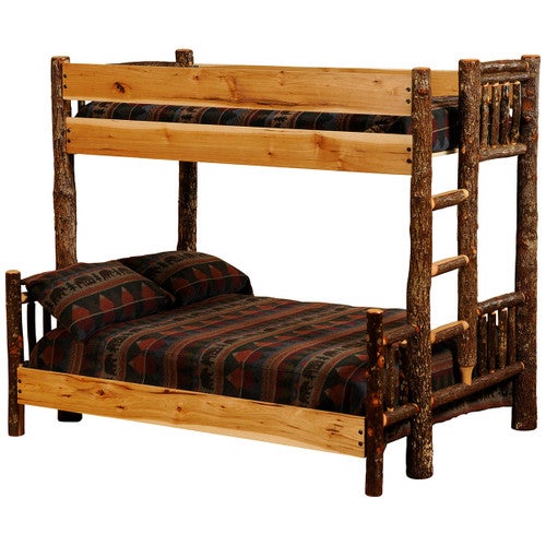 Hickory Twin/Full Bunk Bed (Ladder Left)