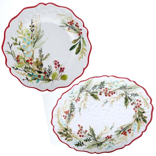 Forest Christmas Melamine Platters - Set of 2