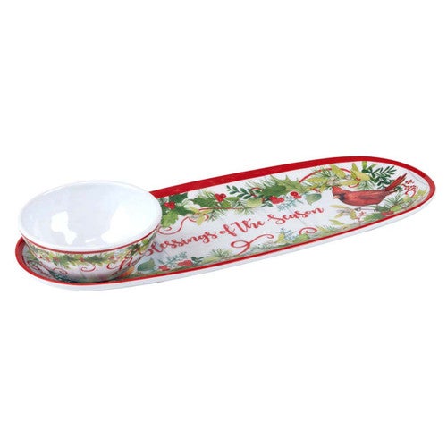 Forest Christmas Oval Tray & Dip Bowl