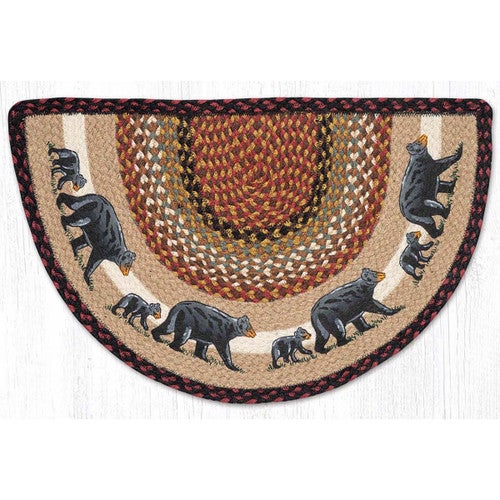 Bear Family Braided Half-Round Rug