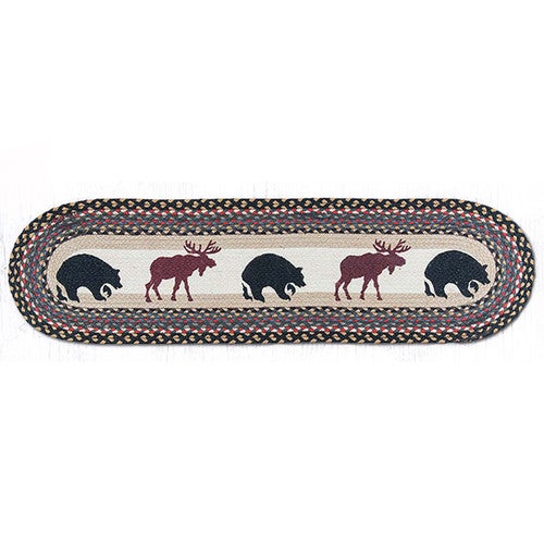 Moose & Bears Oval Table Runner - 48 Inch