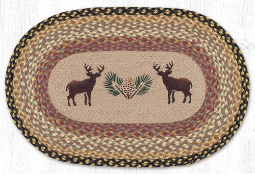 Buck & Pinecone Oval Patch Rug