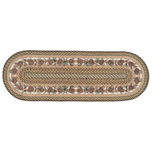 Pinecone & Needles Braided Rug - 2 x 6