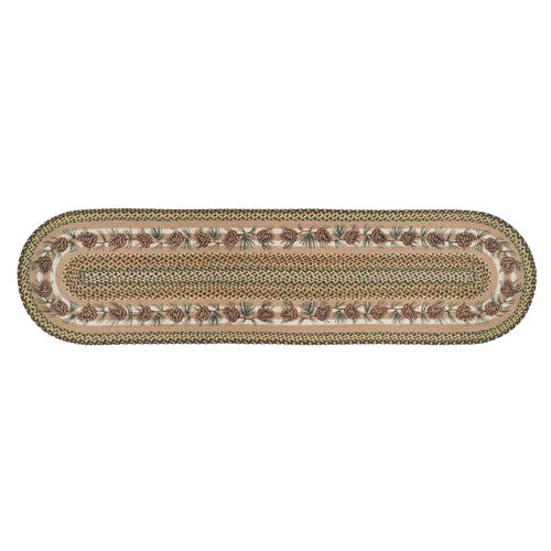 Pinecone & Needles Braided Rug - 2 x 8