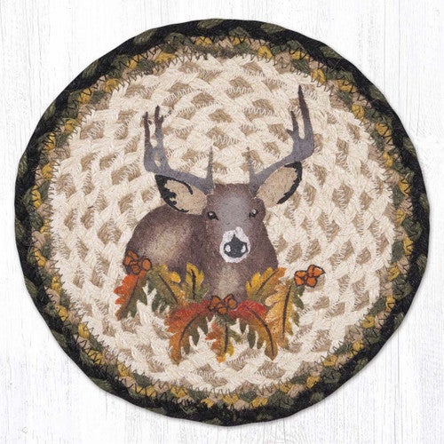 Fall Buck Round Trivets - Set of 3