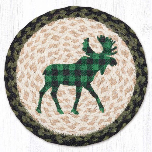 Green Wandering Moose Round Trivets - Set of 3