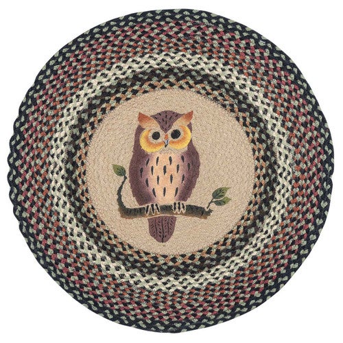 Horned Hoot Owl Round Rug