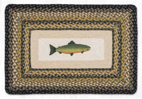 Rainbow Trout Braided Jute Rug