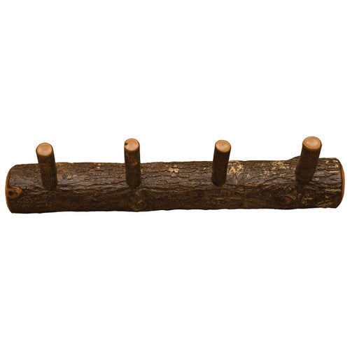 Hickory Wall Coat Rack - 24" with 4 Pegs