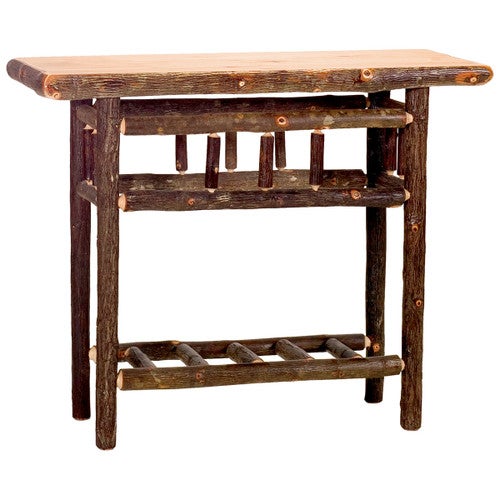 Hickory Tradtional Log Open Sofa Table