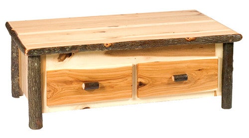 Hickory Traditional Log Enclosed Coffee Table w/Elevating Top