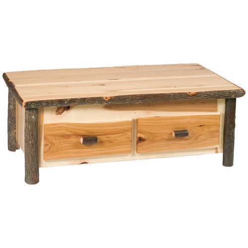 Hickory Traditional Log Enclosed Coffee Table w/Elevating Top