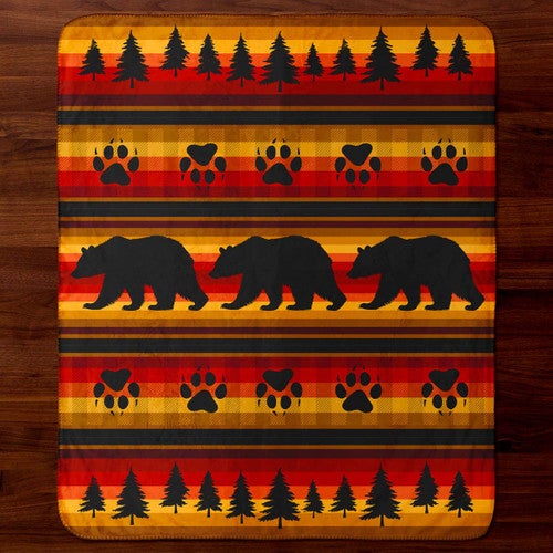 Golden Twilight Bears Throw