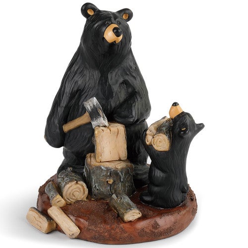 Bears Chopping Wood Figurine - OUT OF STOCK UNTIL 02/18/2026