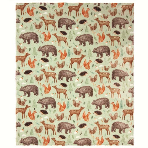 Wooded Critters Lightweight Plush Throw