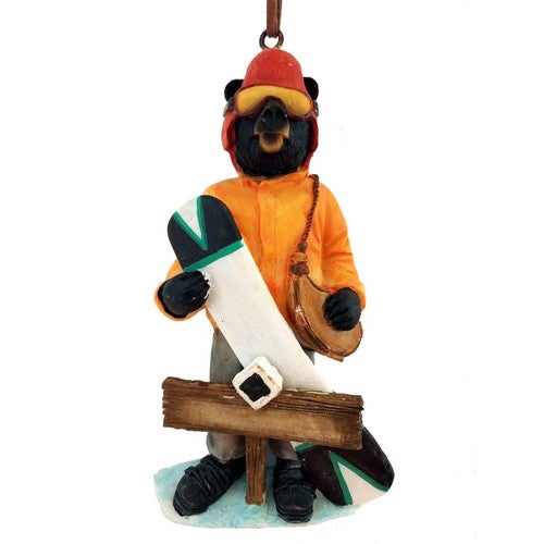 Snowboarding Bear Ornaments - Set of 4