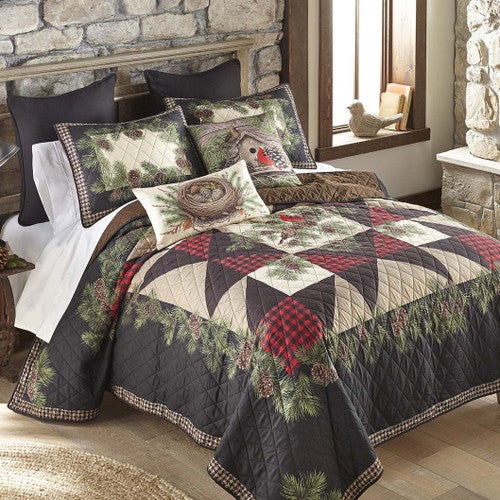 Evergreen Cardinals Quilt Bedding Collection