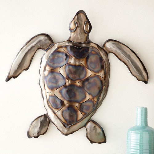 Polished Metal Sea Turtle - Medium - OVERSTOCK