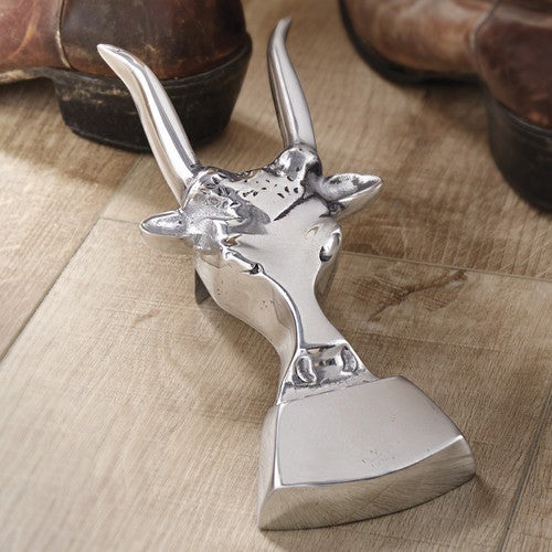 Pewter Bull Boot Jack - OVERSTOCK
