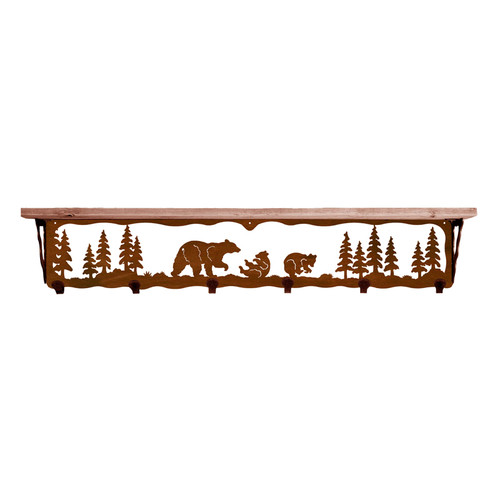 Bear Family 42 Inch Pine Hook Shelf