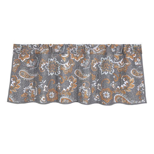 Floral Paisley Gray Reversible Valance - OVERSTOCK